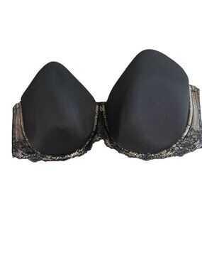 Women's Torrid Black Lace Bra Size 44F Black Strapless Lace Plus Comfy
